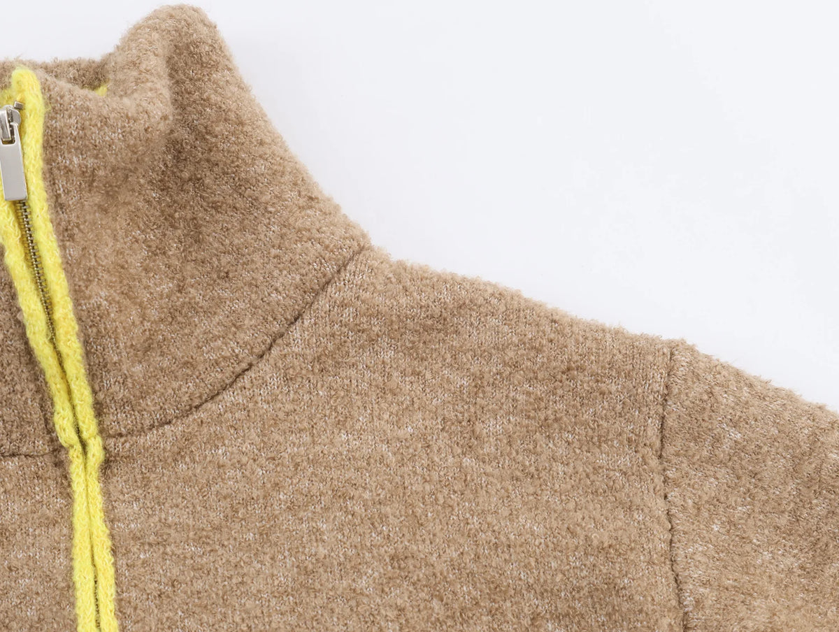 Casual Zipper Jacket Coat for Women in Polyester