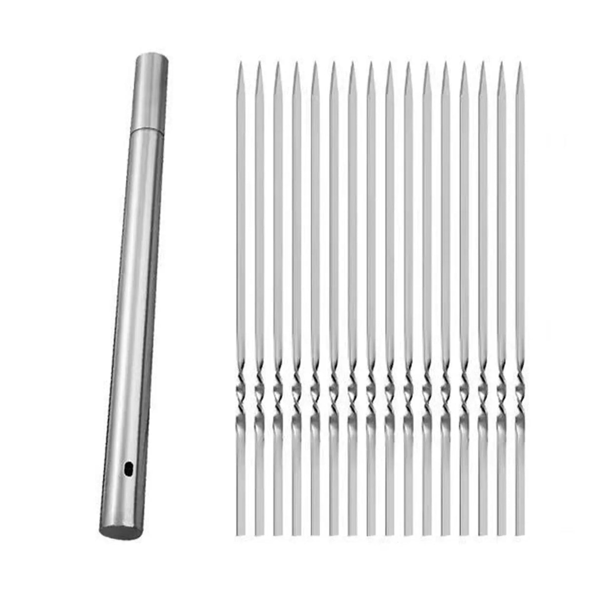 20 Pcs Stainless Steel Rotatable Barbecue Skewers