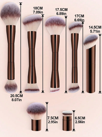 7pcs Makeup Brush Set with Wool Fiber Bristles