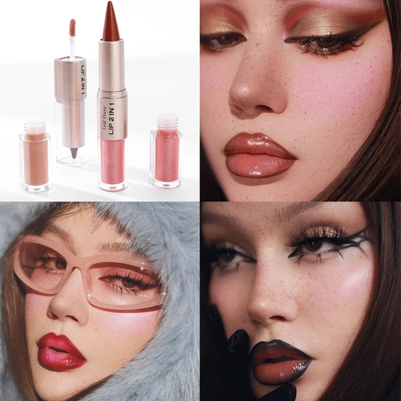 Black Brown Tapered Lip Liner and Lip Gloss Duo