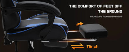 JHK Ergonomic Racing Gaming Chair PU Leather with Headrest