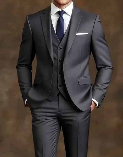Slim Fit Black Tuxedo Suit Set for Men