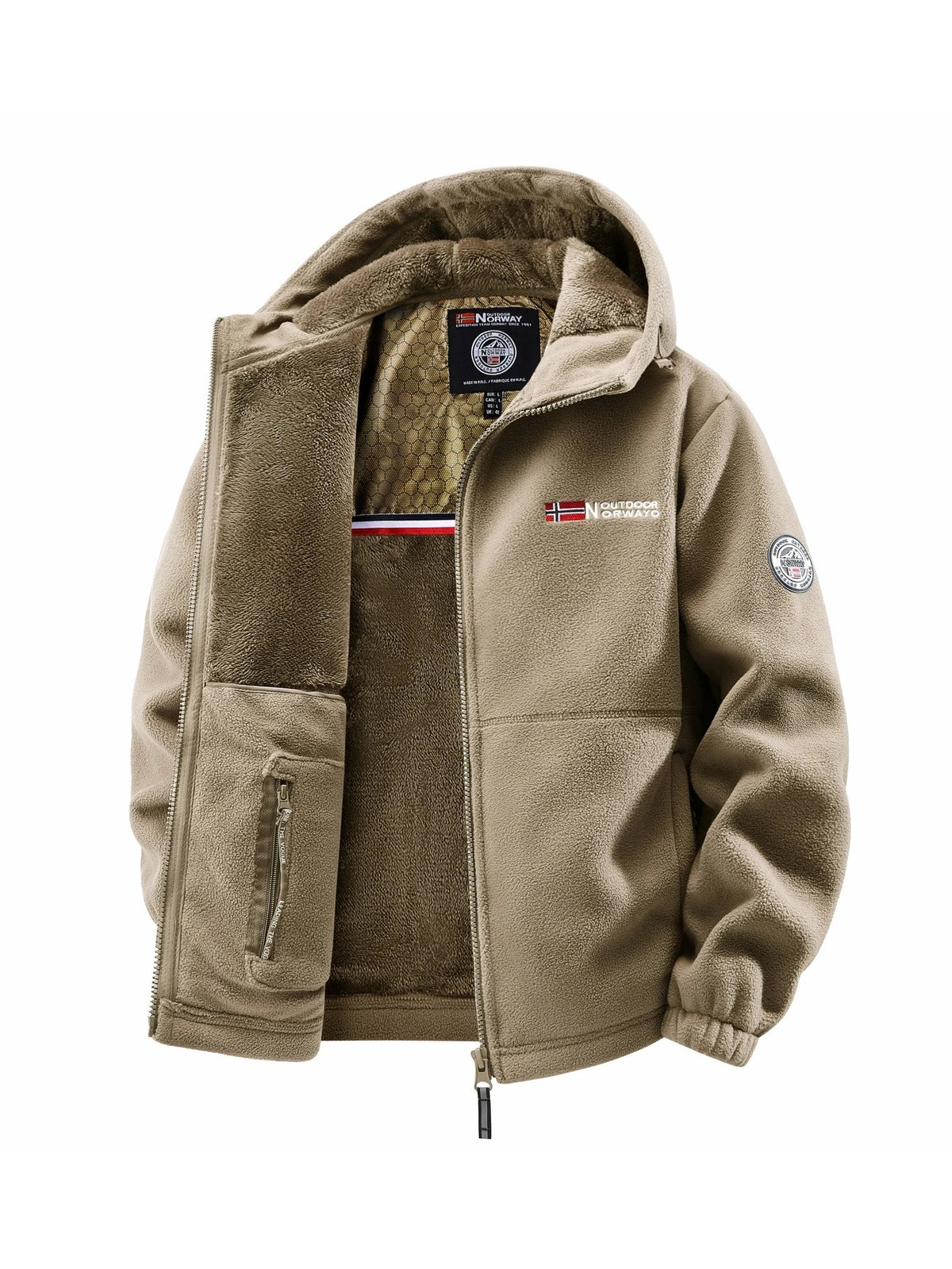Men's Outdoor Hooded Jacket in Polyester