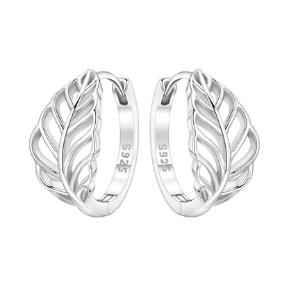 S925 Sterling Silver Iris Flower Hoop Earrings for Women
