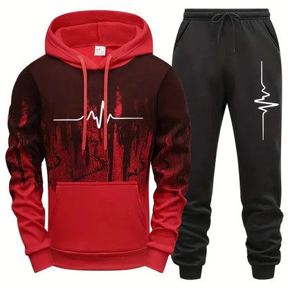 Men's Casual Polyester Tracksuit for Daily Sports