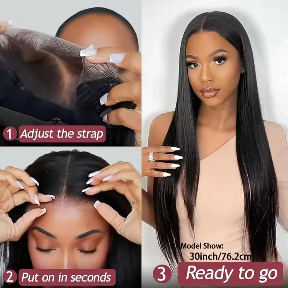 Bone Straight Lace Closure Wig Brazilian Human Hair 16-42 Inches