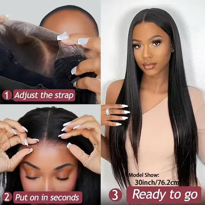 Bone Straight Lace Closure Wig Brazilian Human Hair 16-42 Inches