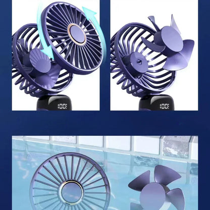 Portable Rechargeable Handheld Fan with LED Display