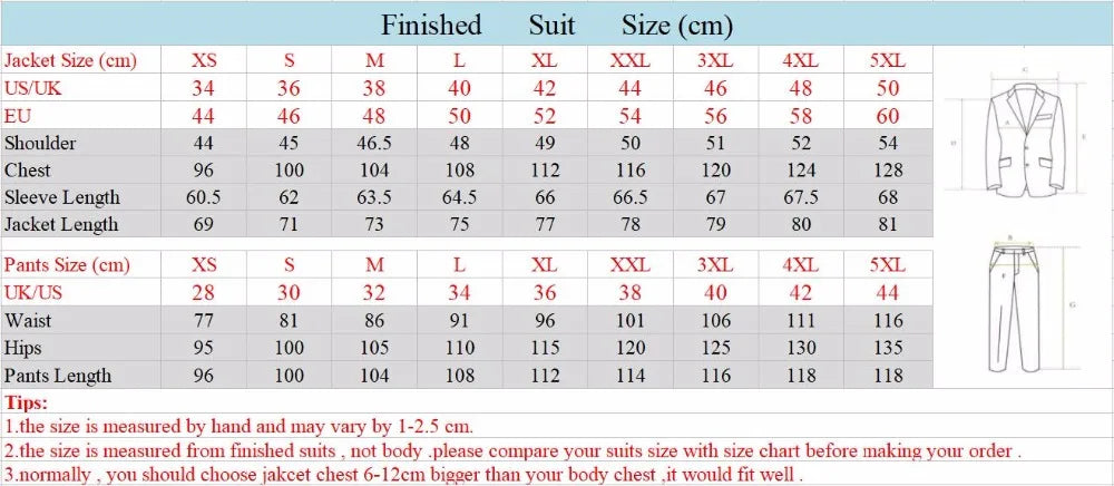 Men's Slim Fit Tuxedo 3 Piece Suit for Wedding and Work