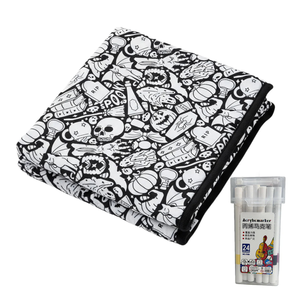 DIY Coloring Blanket 150x125cm Washable Velvet Art