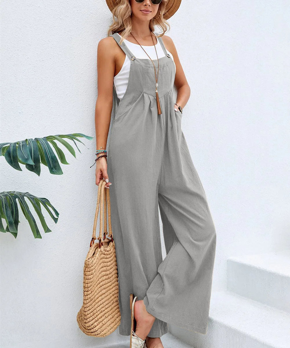 Yellow Denim Jumpsuit for Women Casual Street Wear