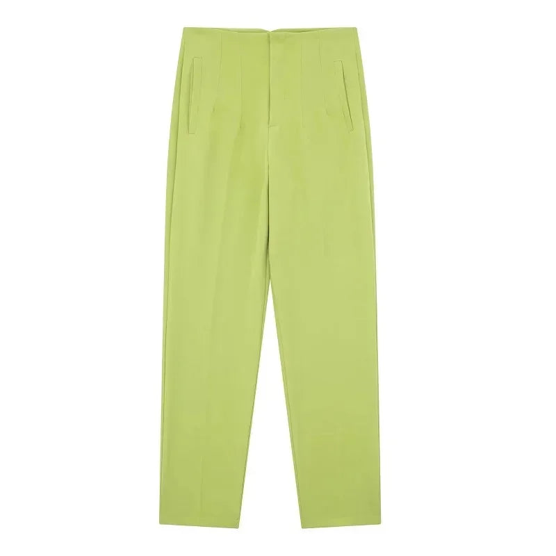 High Waist Pencil Pants for Women in Black and Pink