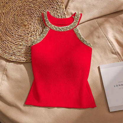 Sleeveless Knitted Vest Shirt Women Camisole