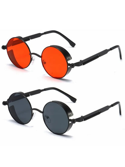 Metal Punk Round Sunglasses for Men and Women