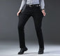 Men's Casual Straight Stretch Jeans Blue Black Denim