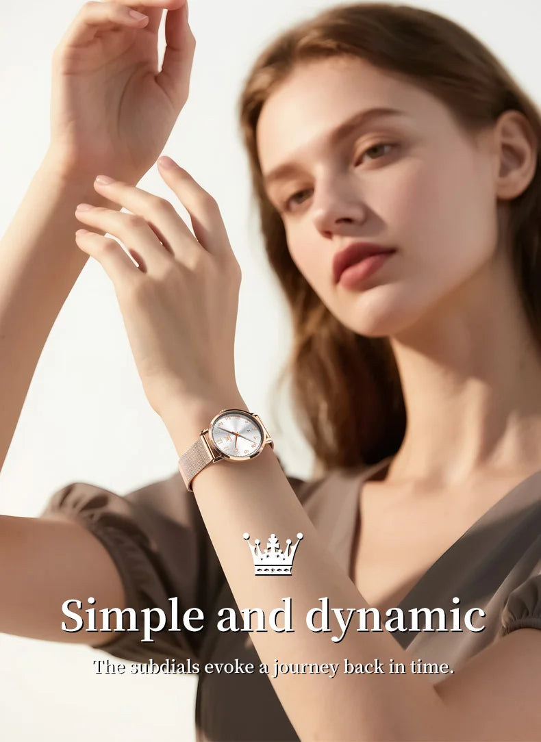 OLEVS 5653 Women's Rose Gold Quartz Watch