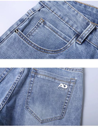 Light Blue Slim Jeans for Men in Stretch Denim