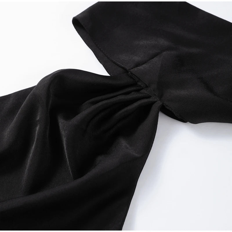 Elegant Halter Dress Women Solid Backless Maxi Dress