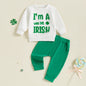 Clover Embroidery Sweatshirt and Pants Set for Toddlers