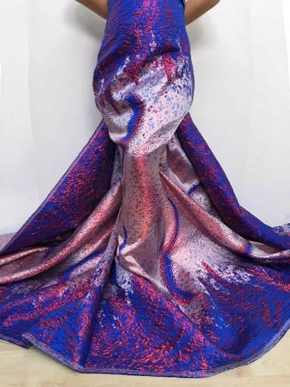 Nigerian Jacquard Brocade Lace Fabric 5 Yards