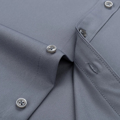 Men's Slim Fit Solid Color White Dress Shirt
