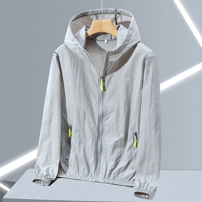 Men's Thin Ice Silk Hooded Sun Protection Jacket
