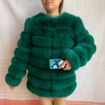 4in1 Real Fox Fur Coat for Women