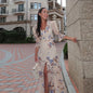 Elegant Printed A-Line Women's Dress in Polyester