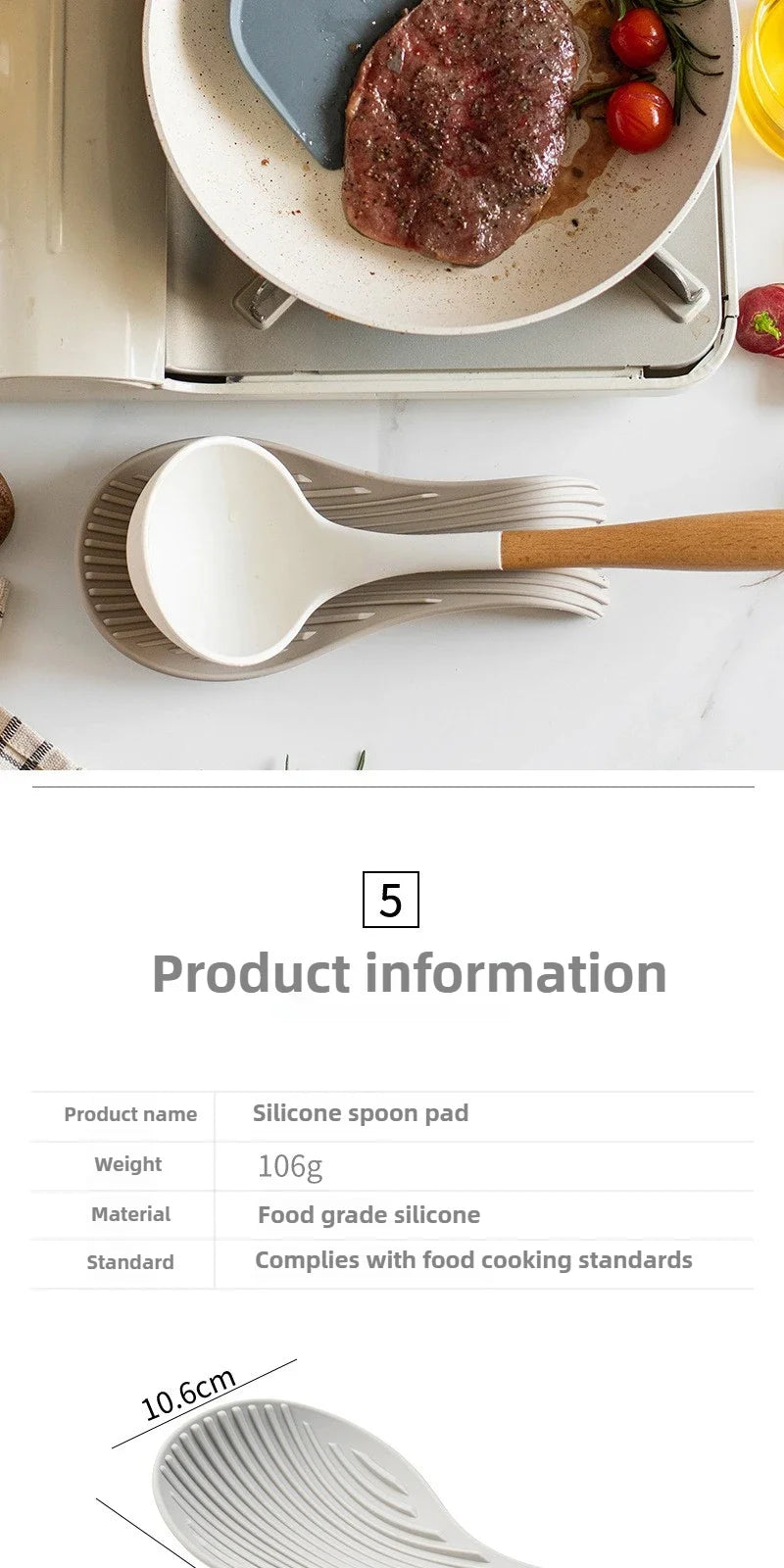 Silicone Spoon Holder and Kitchenware Tray