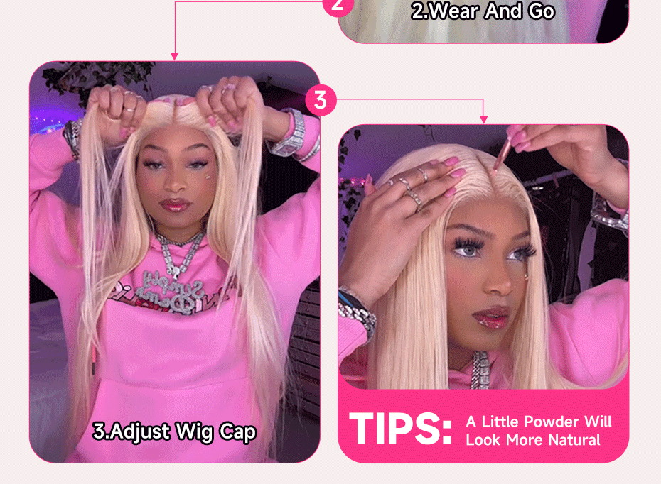 613 Glueless Human Hair Lace Closure Wig Blonde Straight