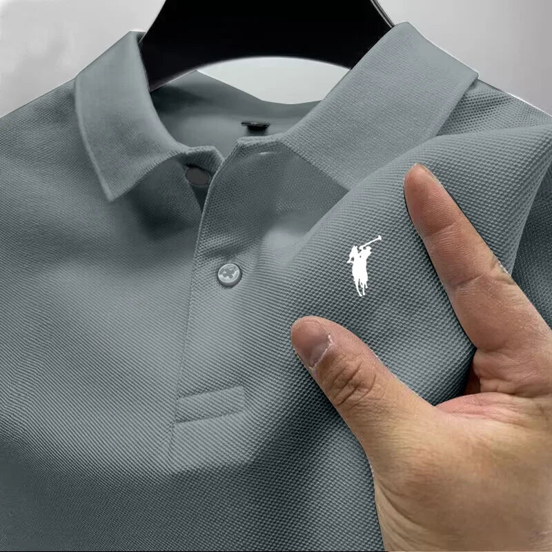 Men's Short-Sleeved Printed Polo Shirt in Polyester