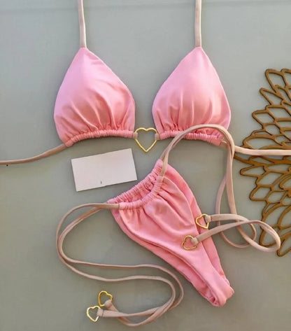 RUOTONSEPT Solid Color Bikini Set Women's Swimwear