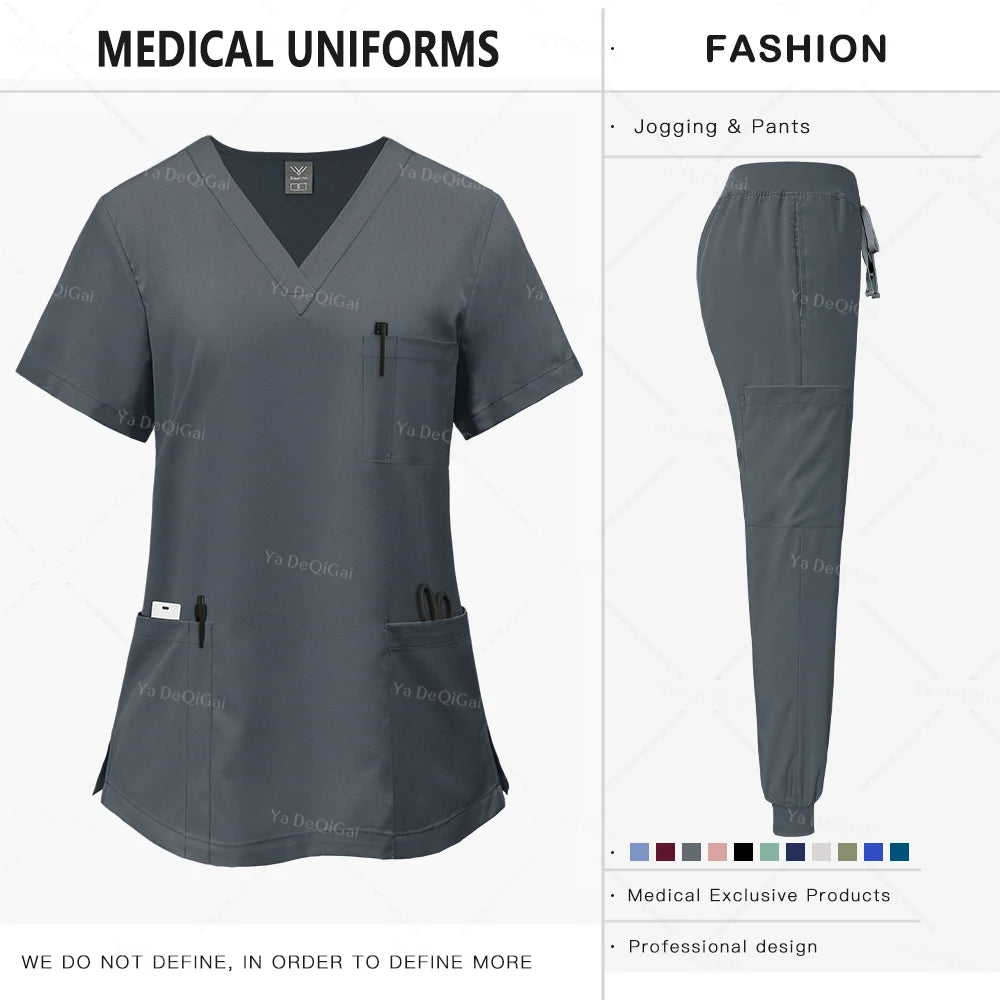 Pink Medical Scrubs Set for Women