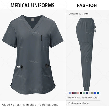 Pink Medical Scrubs Set for Women