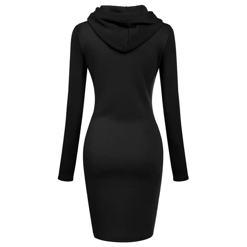 Hooded Sweatshirt Dress for Women in Polyester