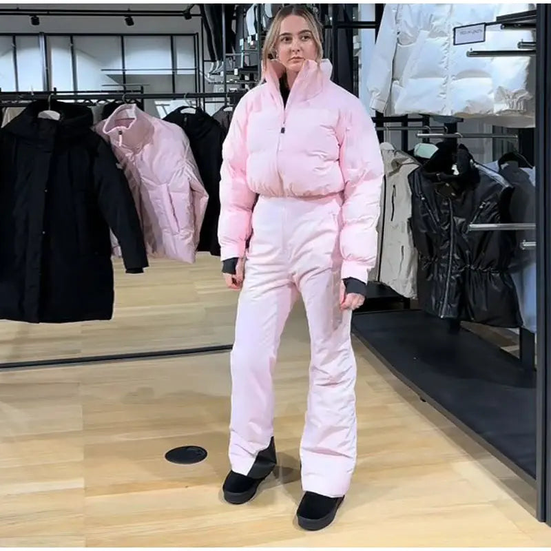 Women's Windproof Thermal Turtleneck Ski Jumpsuit