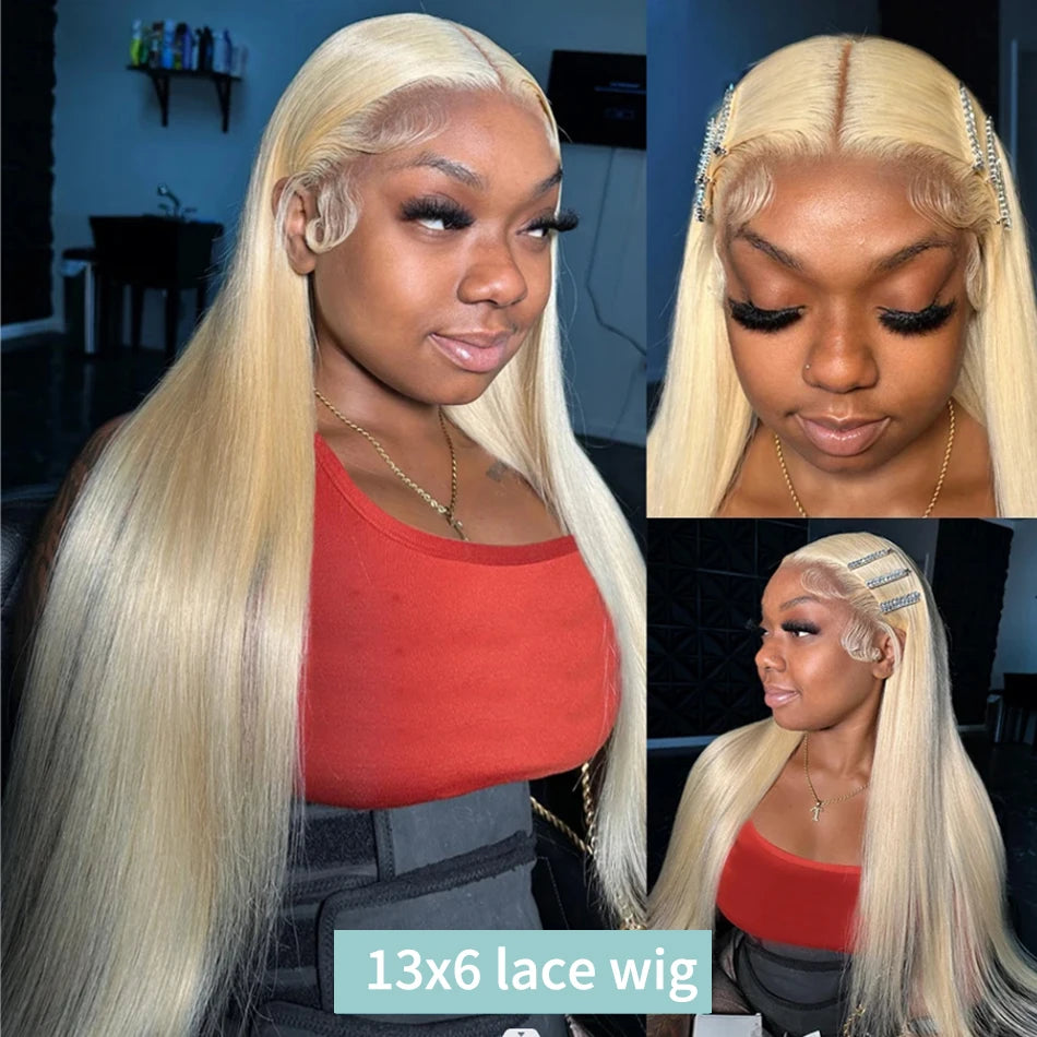Blonde 613 Lace Front Human Hair Wig 40 Inch Straight