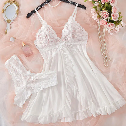 Summer Lace Thong Set Women’s Sexy Pajamas