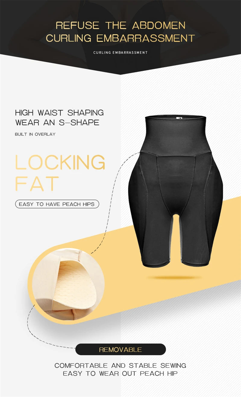 Women Seamless Butt Lifter Panties with Big Hip Pads