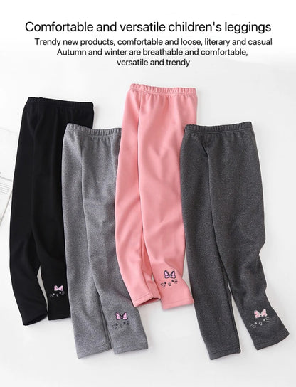 Fleece-Lined Thermal Leggings for Girls