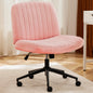 JHK Armless PU Leather Office Chair with Wheels