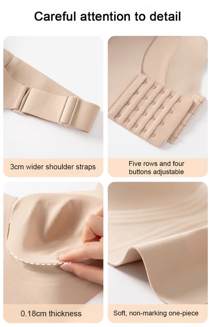 Wireless Push-Up Bra for Women, Soft Nylon Seamless Underwear