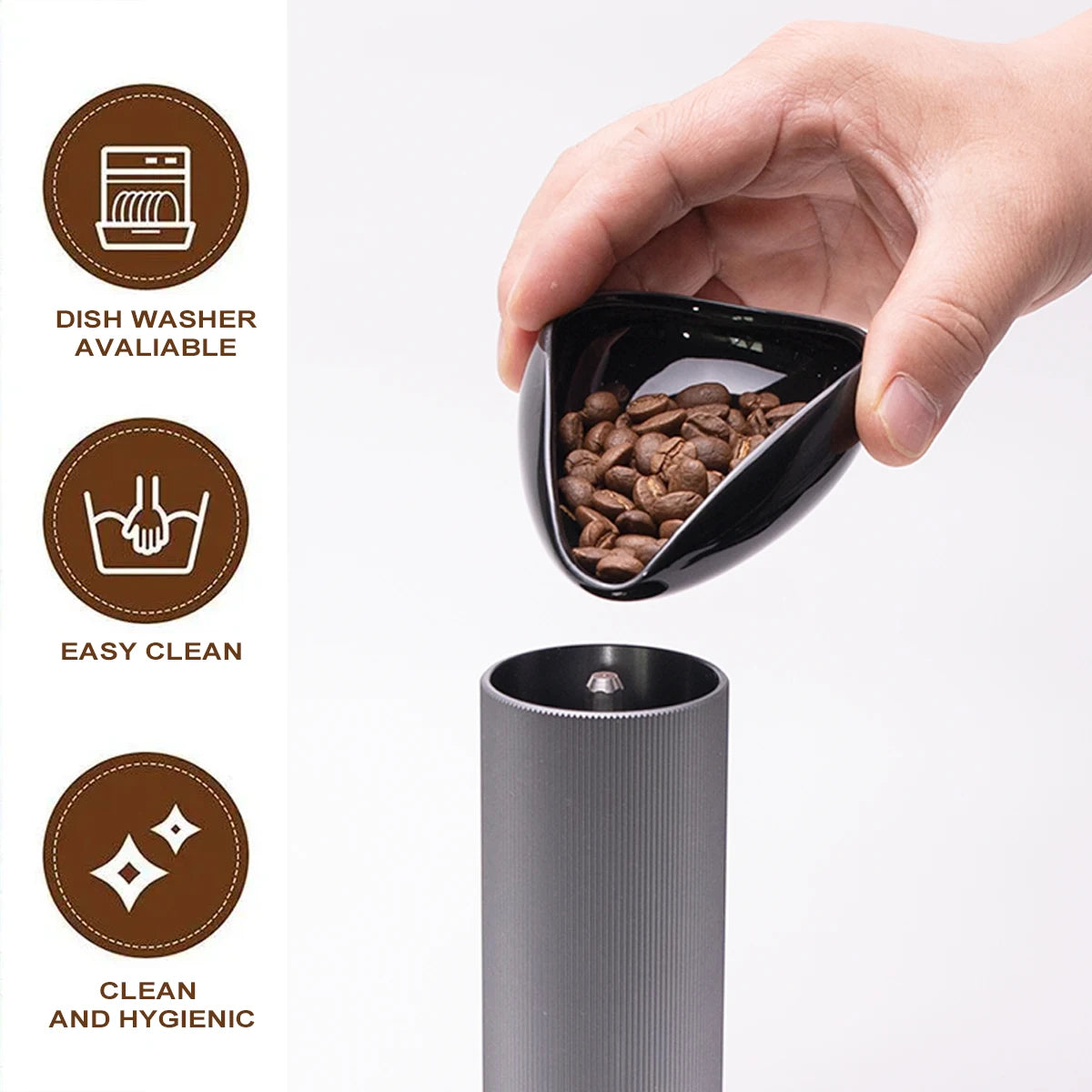 Leeseph Ceramic Coffee Bean Dosing Cup Set Black White