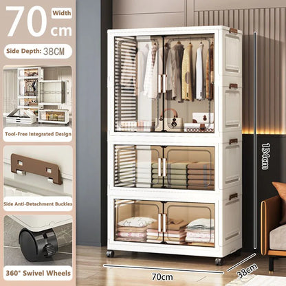 Multi-Layer Plastic Storage Cabinet for Home Use