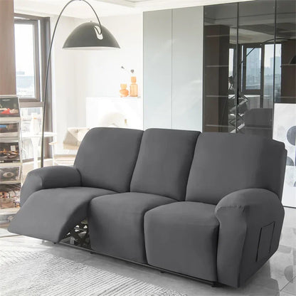 Soft Polyester Recliner Sofa Cover Solid Color