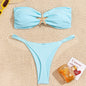 Sky Blue Starfish Ornament Bandeau Bikini Set