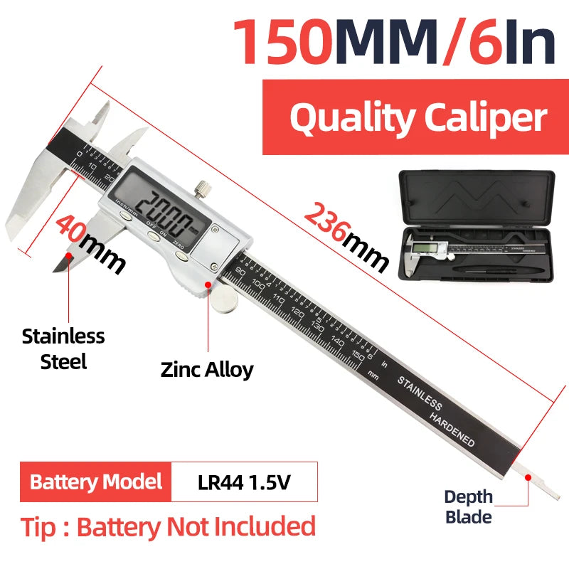 Digital Caliper Stainless Steel Thickness Gauge