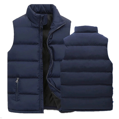 Men's Warm Sleeveless Vest Jacket with Zipper