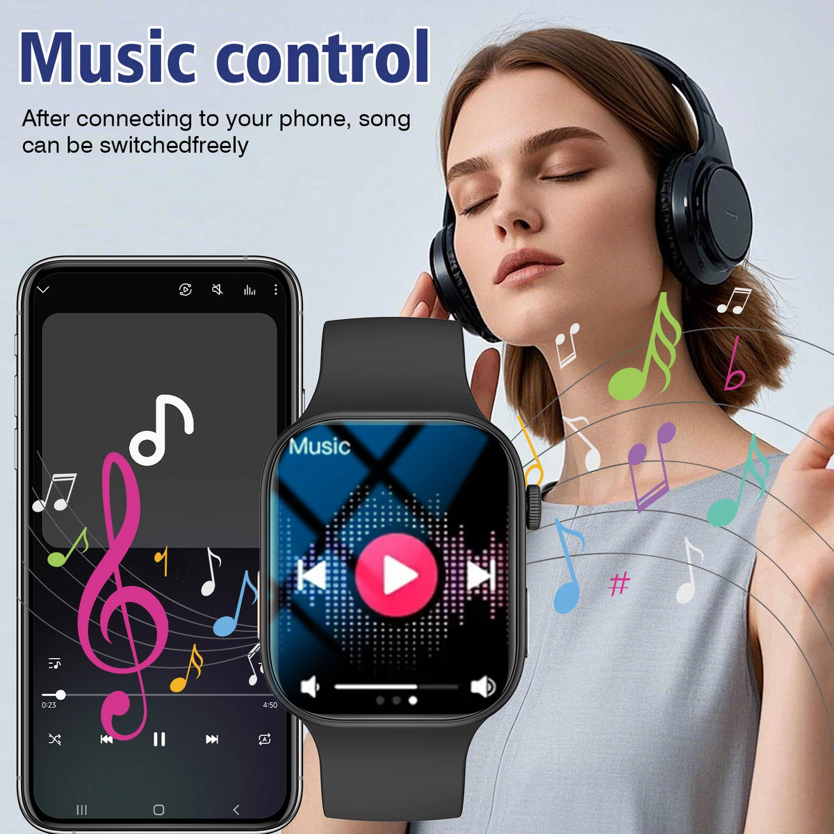 Smart Watch Fitness Tracker with Bluetooth Call Function