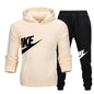 Men's Casual Fitness Printed Hooded Pullover and Pants